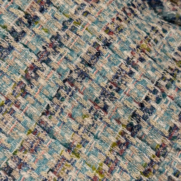 Vintage Chic Tweed birthday dress Mini Dress with pockets Blue Pastel Plaid - Picture 4 of 8